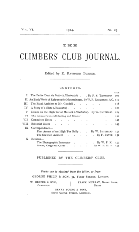 Climbers' Club 1904 Vol.6 No.23 Journal cover